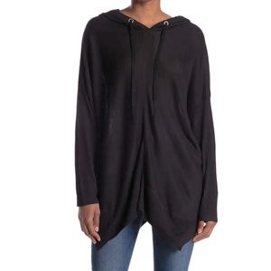 Stitchdrop Pullover Tunic Hoodie In Black